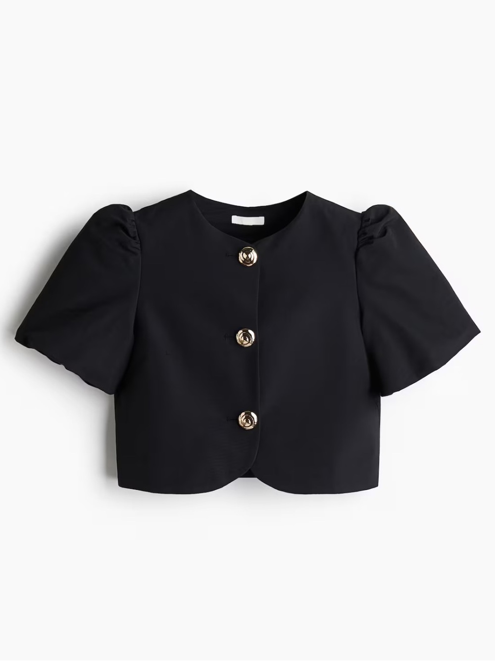 H&M cropped black top XS